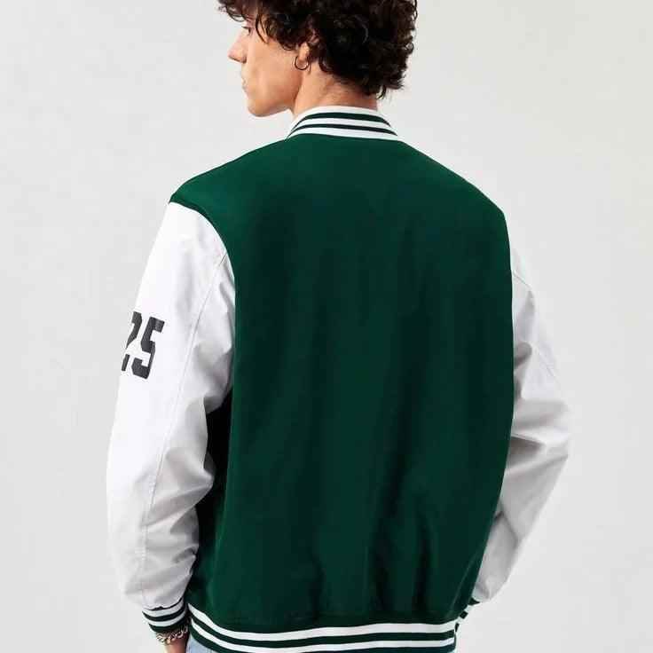 Green and white boston printer baseball jacket - Image 6