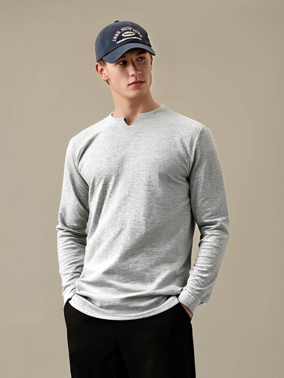 Bundles of 3 cotton knitted crew neck long sleeve shirt - Image 4
