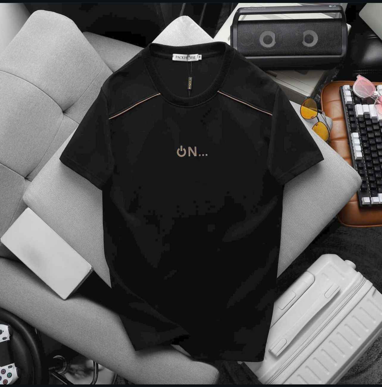 Men’s Minimalist “ON” Graphic T-Shirt – Premium Cotton Casual Summer Tee - Image 5