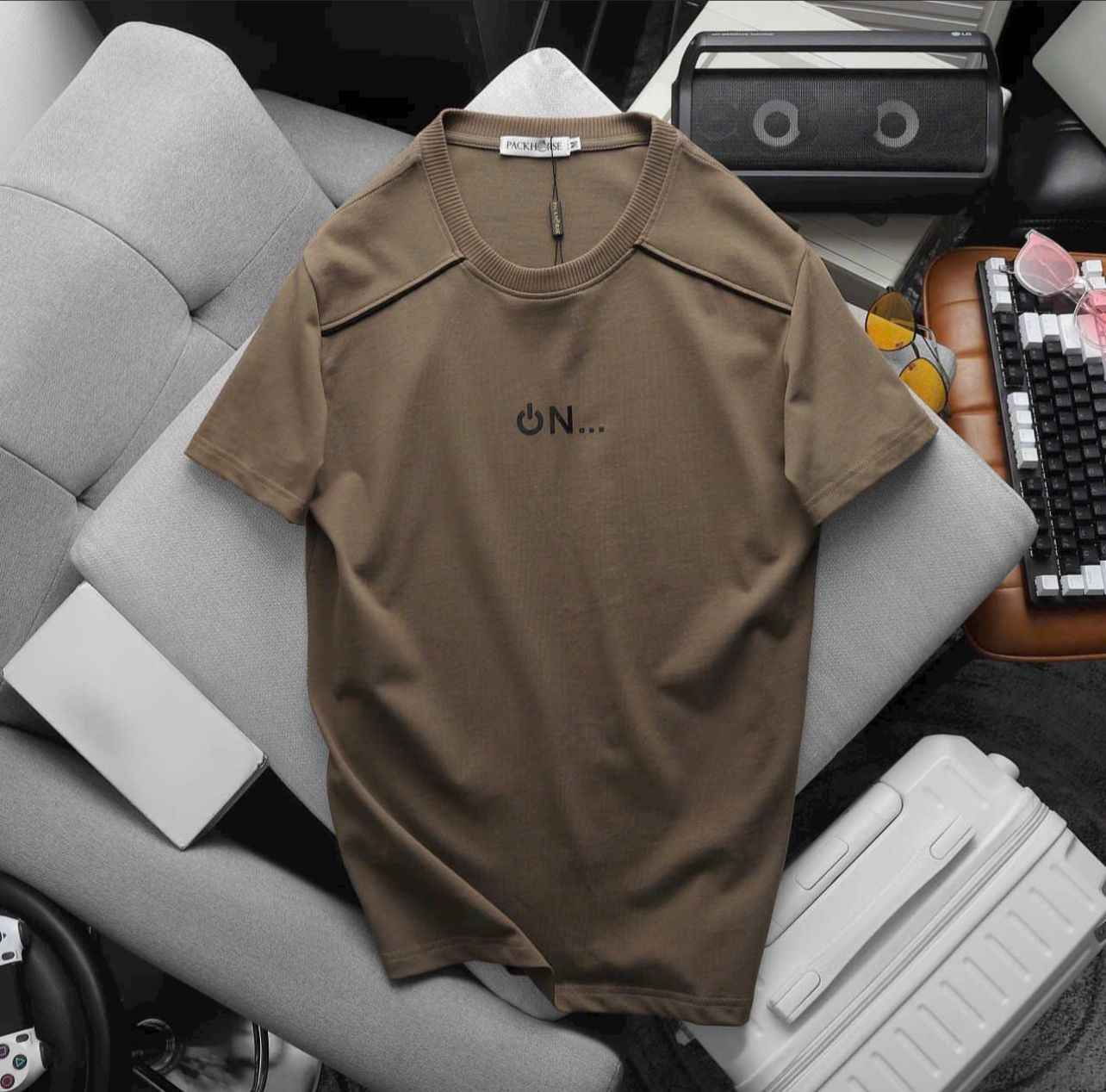 Men’s Minimalist “ON” Graphic T-Shirt – Premium Cotton Casual Summer Tee - Image 6