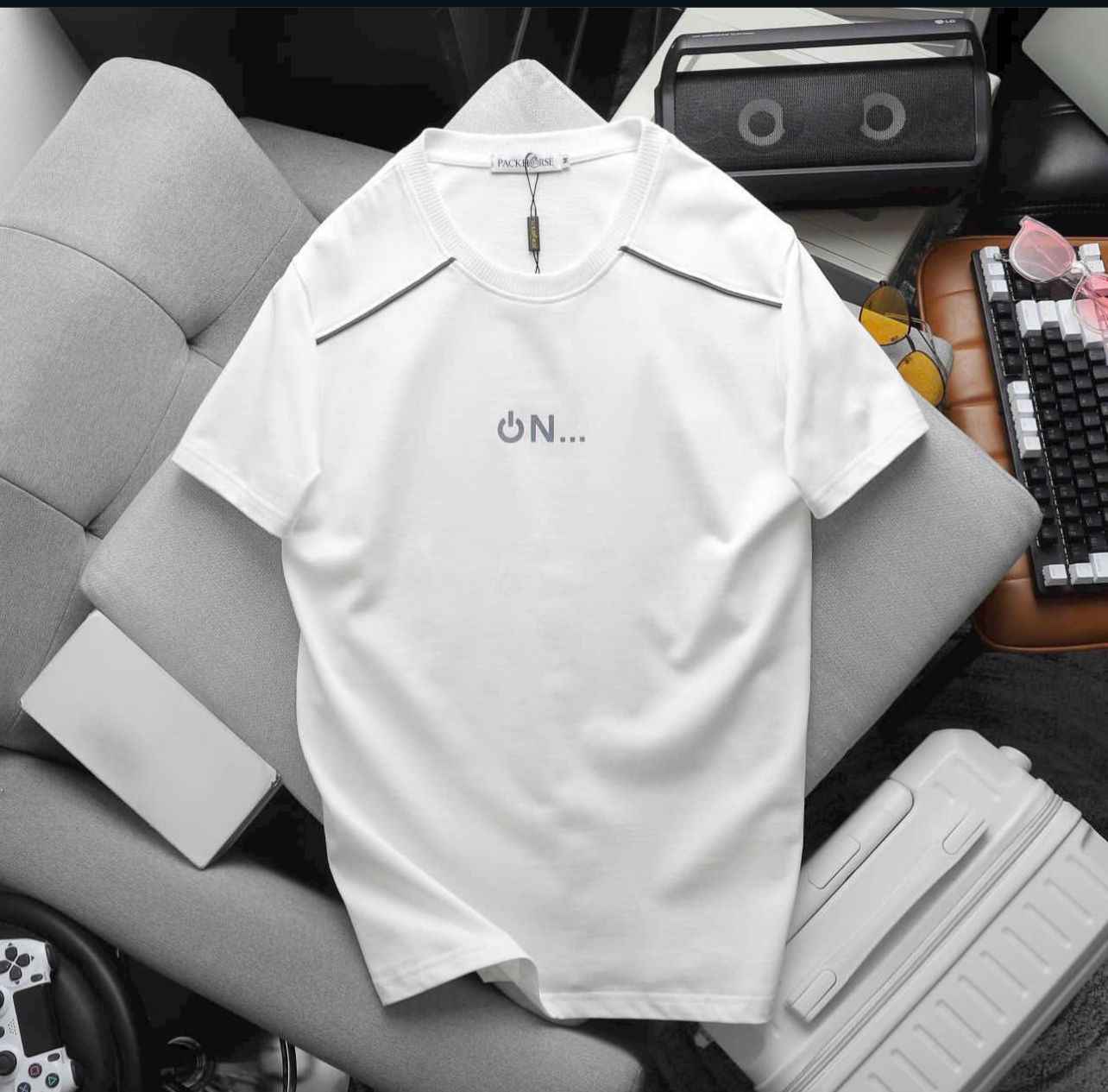 Men’s Minimalist “ON” Graphic T-Shirt – Premium Cotton Casual Summer Tee - Image 7