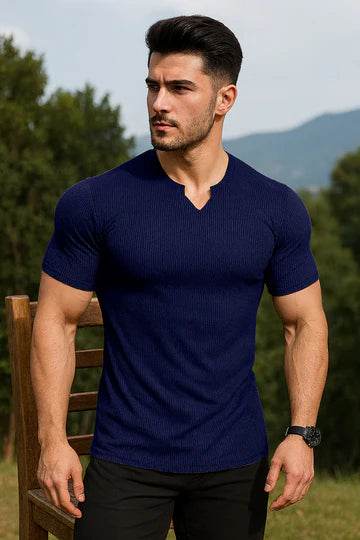 Mens knitted half sleeves shirt - Image 4