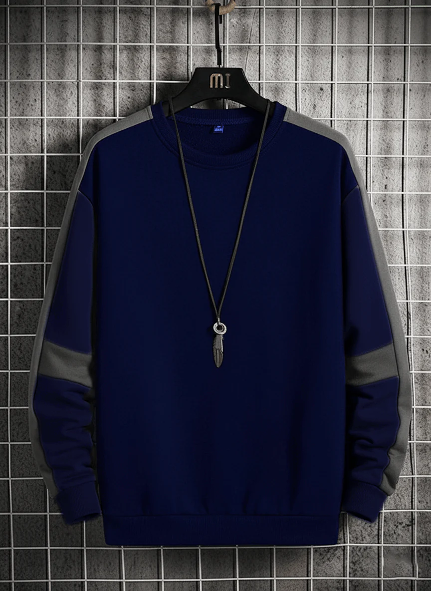 Mens drip style sweatshirt two tone - Image 3