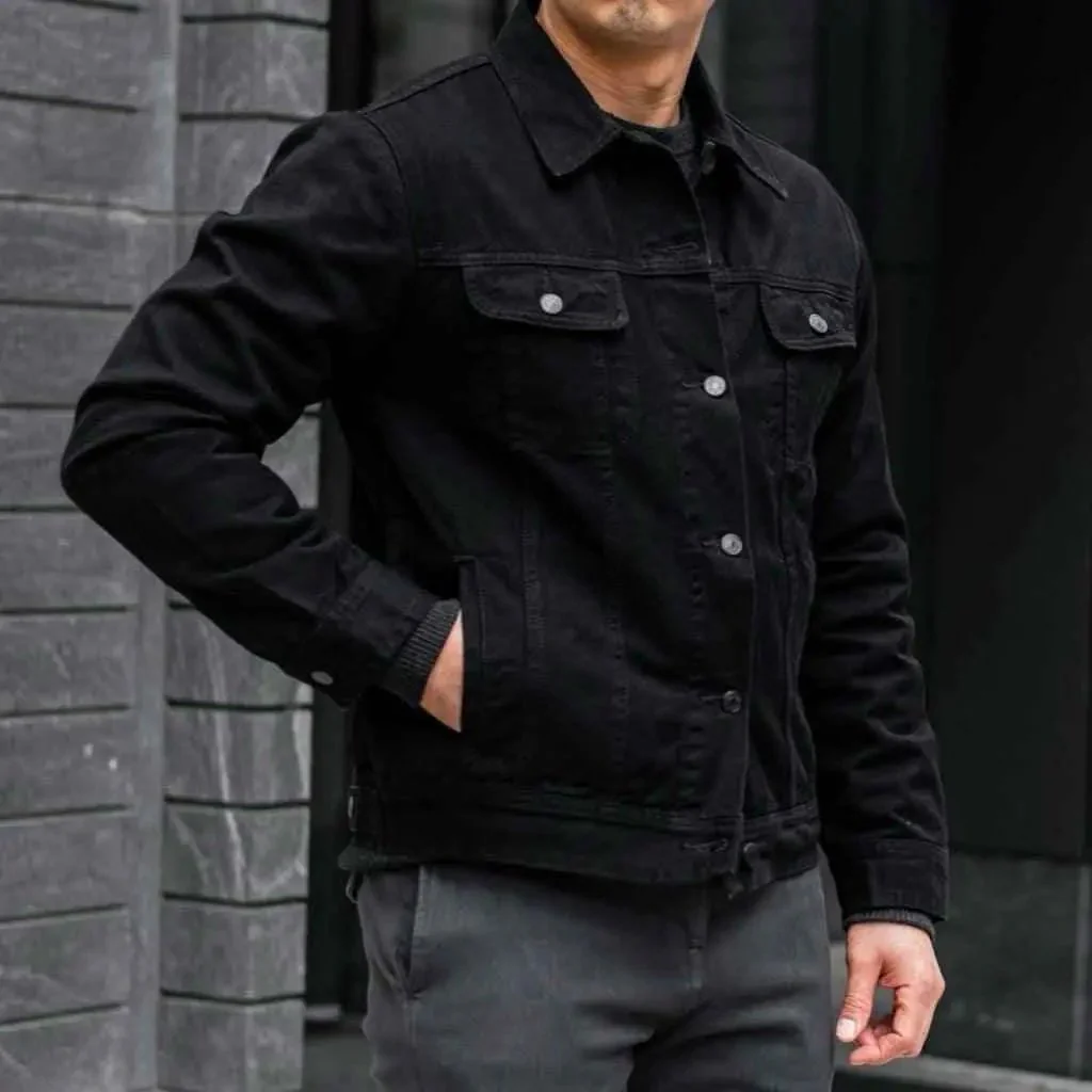 Export quality black denim jacket - Image 2