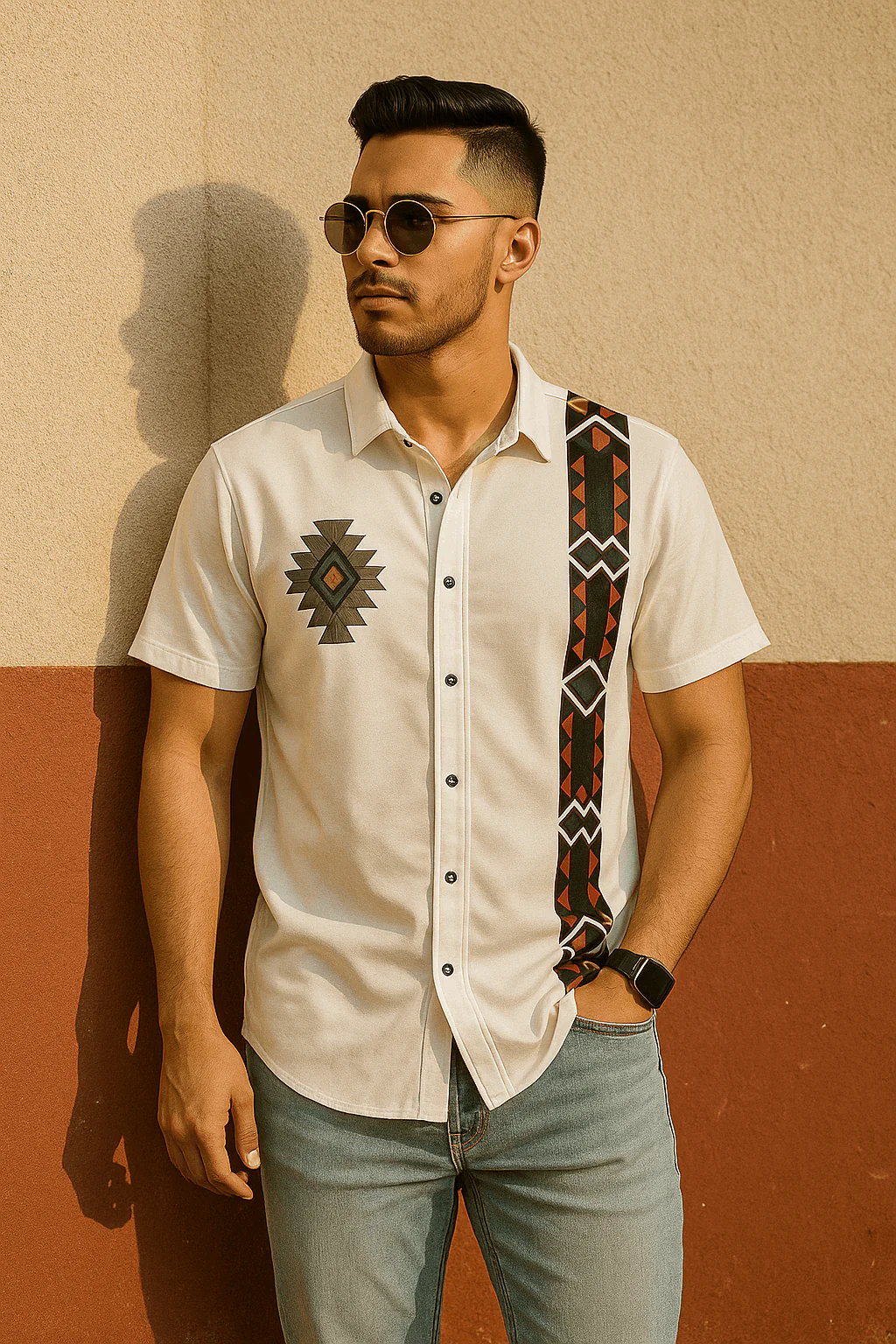 Indiano Craft Printed Button Down Shirt - Image 3