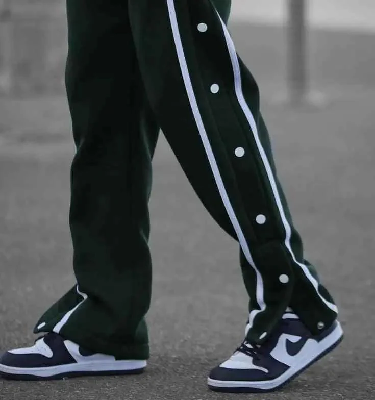 Button stripe Aestehtic Sweatpants (Steel Grey ) - Image 6