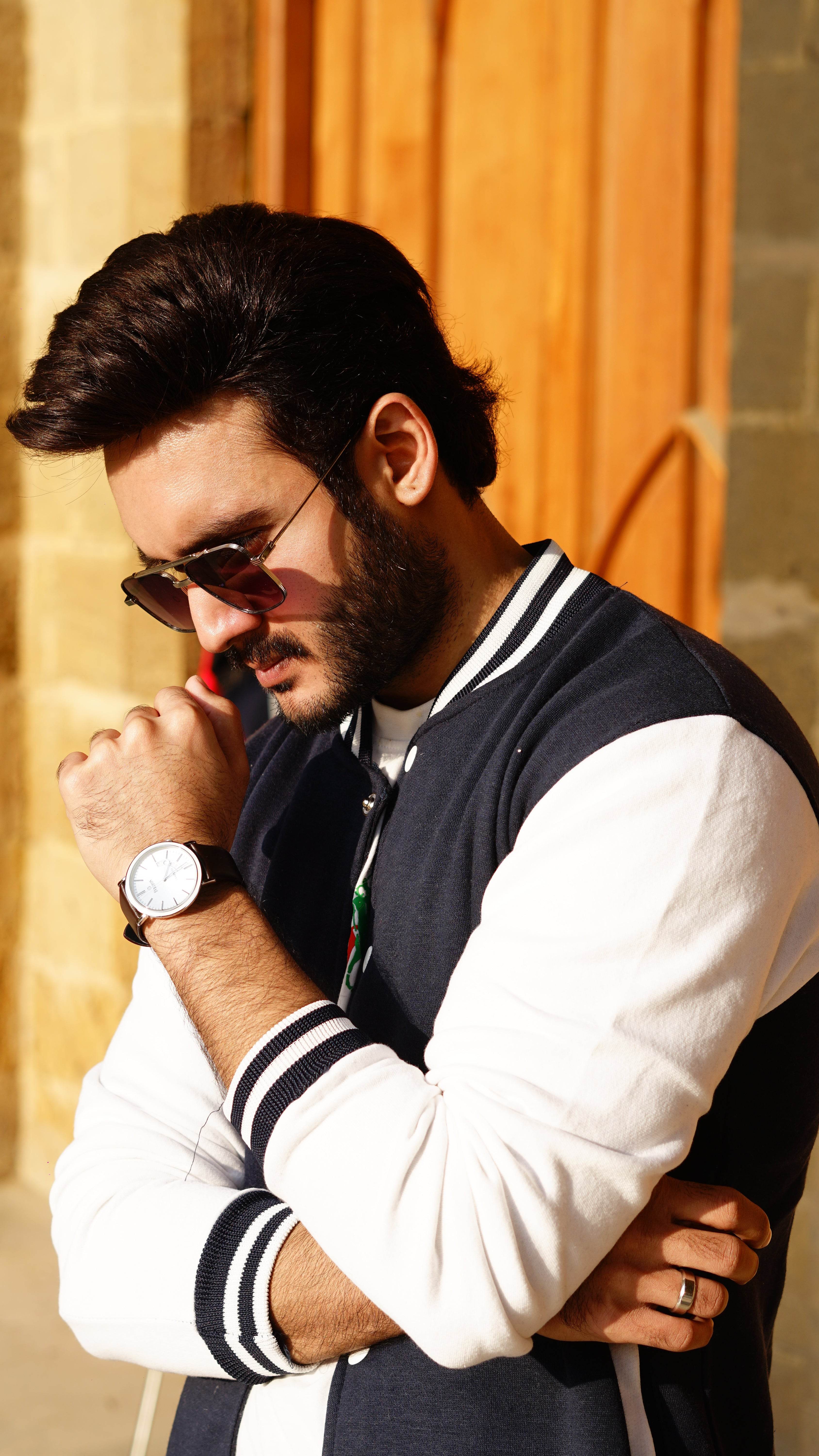 Blue and white baseball varsity jacket - Image 3