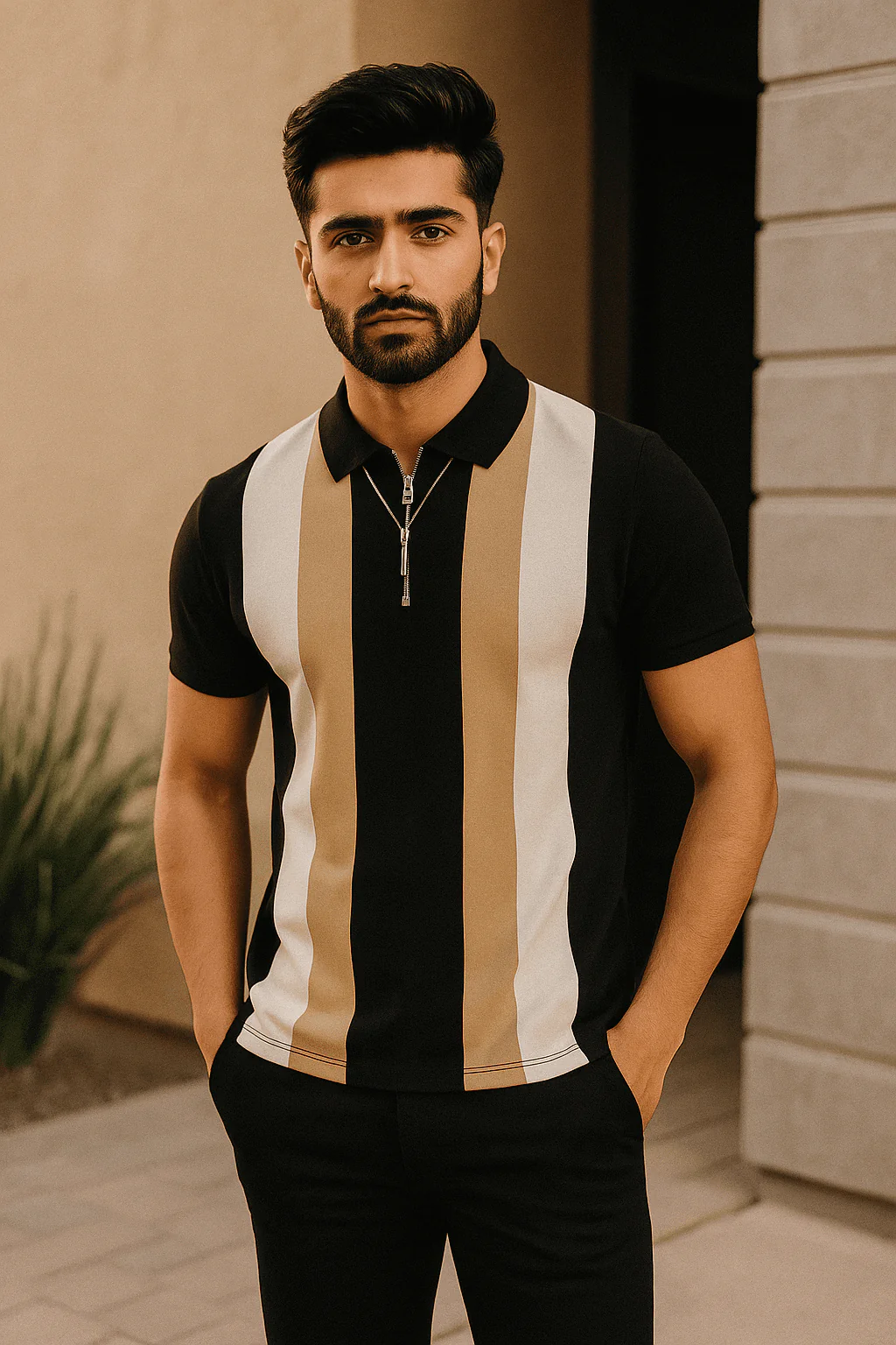 Mens premium double decker polo shirt - Image 2